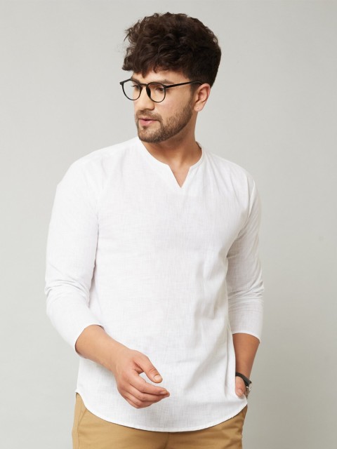 

MR KAMEEJ Men White Classic Slim Fit Casual Shirt