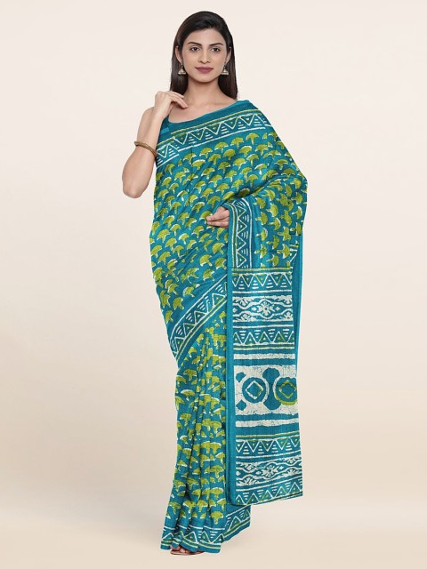 

Pothys Blue & White Floral Saree