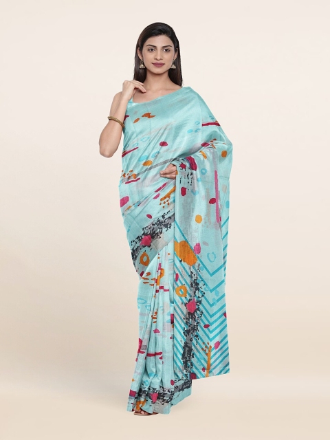 

Pothys Blue & Pink Printed Zari Saree