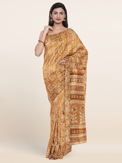 

Pothys Brown & White Floral Saree