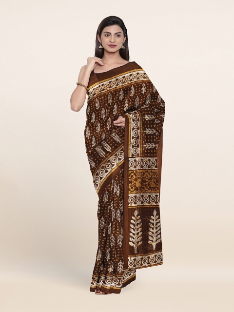 

Pothys Brown & Beige Ethnic Motifs Saree