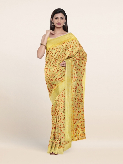 

Pothys Yellow & Red Floral Saree