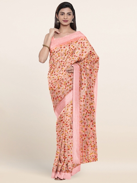 

Pothys Pink & Red Floral Saree