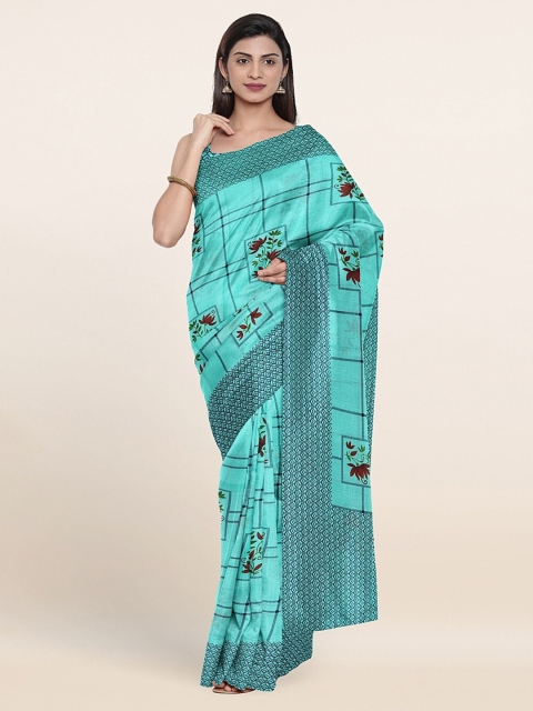 

Pothys Blue & Red Floral Saree