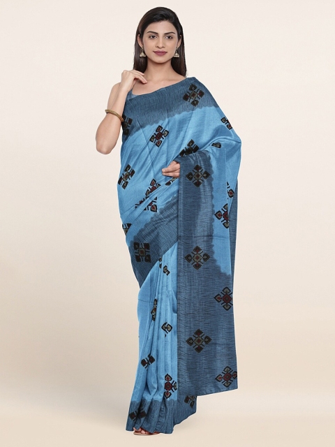 

Pothys Blue & Black Ethnic Motifs Saree