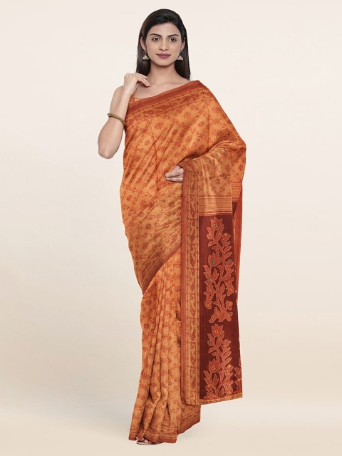 

Pothys Mustard & Maroon Floral Saree