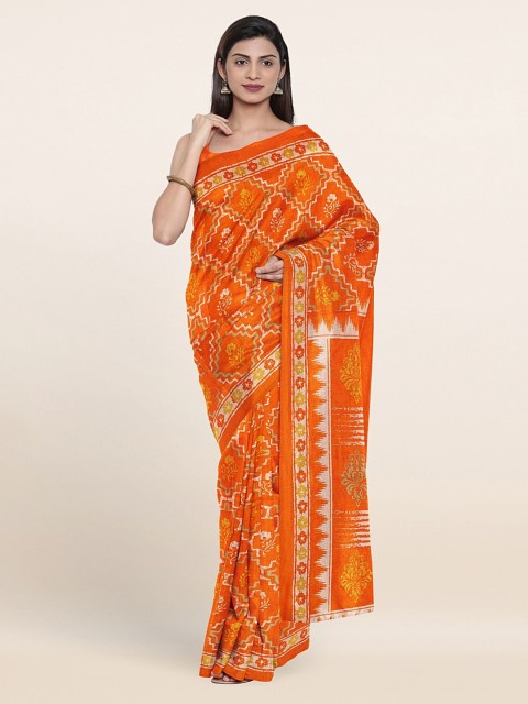 

Pothys Orange & White Floral Saree
