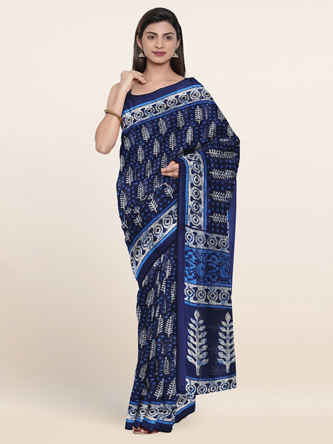 

Pothys Blue & White Ethnic Motifs Printed Saree