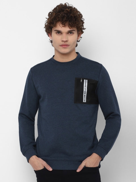 

Allen Solly Men Navy Blue Solid Sweatshirt