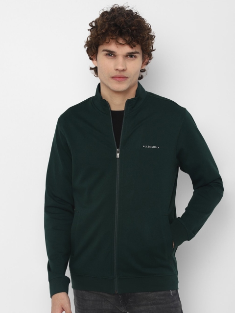 

Allen Solly Men Green Solid Cotton Sweatshirt