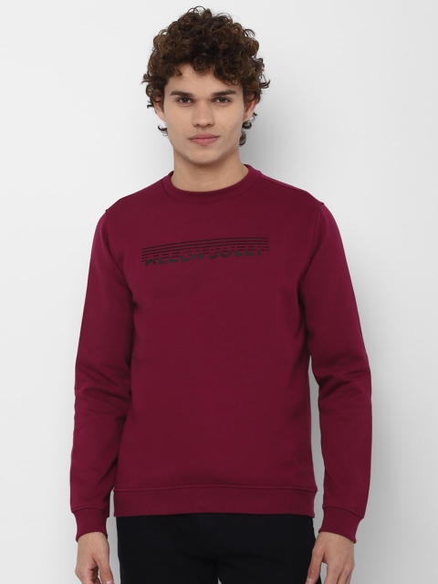 

Allen Solly Men Maroon Printed Cotton Sweatshirt