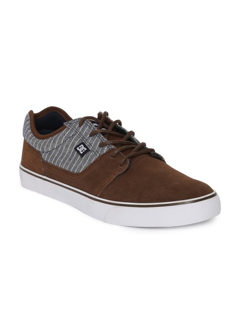 

DC Men Brown & Blue Colourblocked TONIK Suede Sneakers
