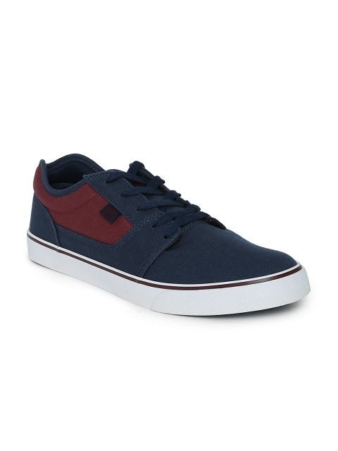 

DC Men Navy & Maroon Colourblocked TONIK TX Sneakers, Navy blue