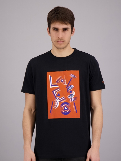 

FREESOUL Men Black Printed T-shirt
