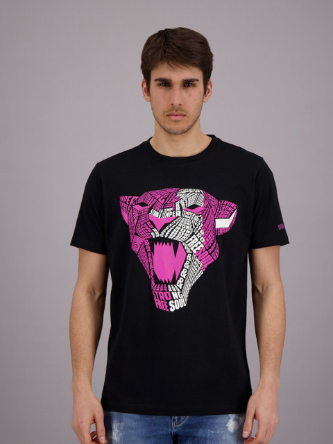 

FREESOUL Men Black Printed Cotton T-shirt