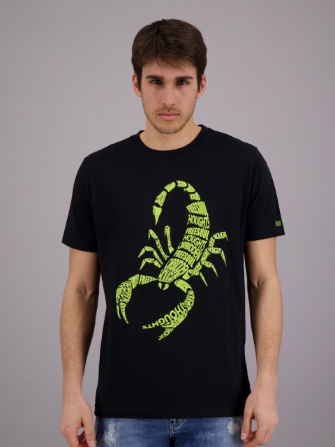 

FREESOUL Men Black Printed T-shirt