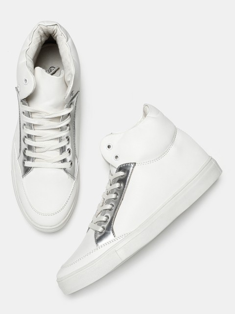 

Roadster Women White Solid Mid-Top Sneakers