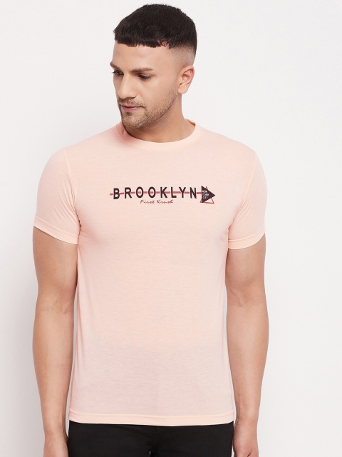 

FirstKrush Men Peach-Coloured Typography Printed T-shirt