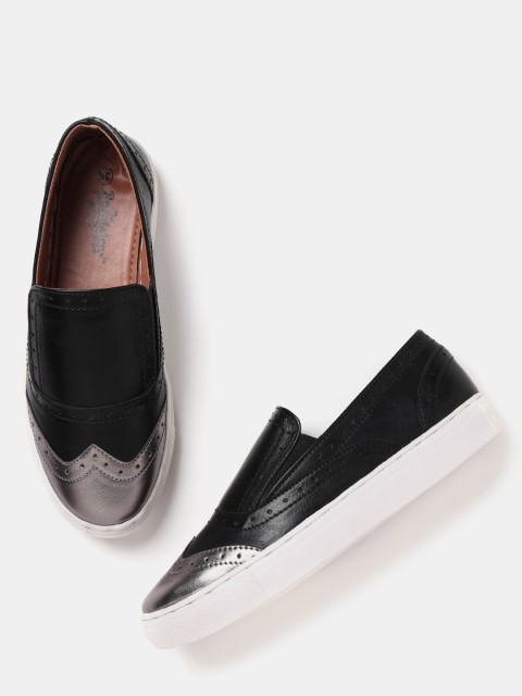 

Roadster Women Black Slip-On Sneakers