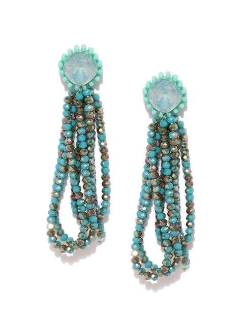 

Blisscovered Blue Contemporary Tasseled Drop Earrings