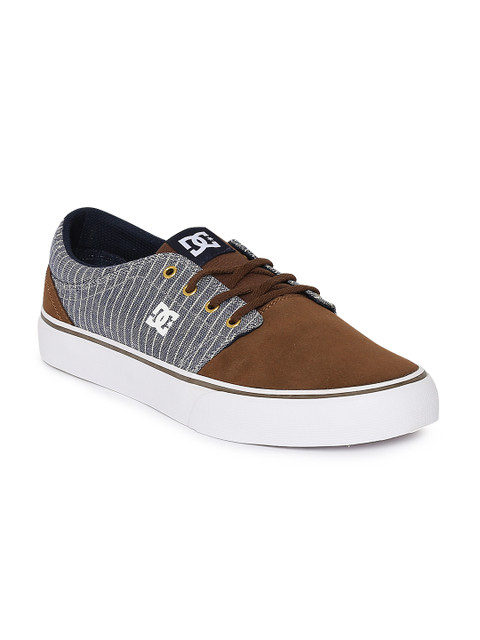 

DC Men Brown & Blue Suede Trase Se Striped Sneakers