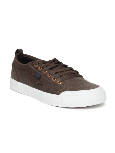 DC Men Brown Evan Smith LX Leather Skateboard Shoes