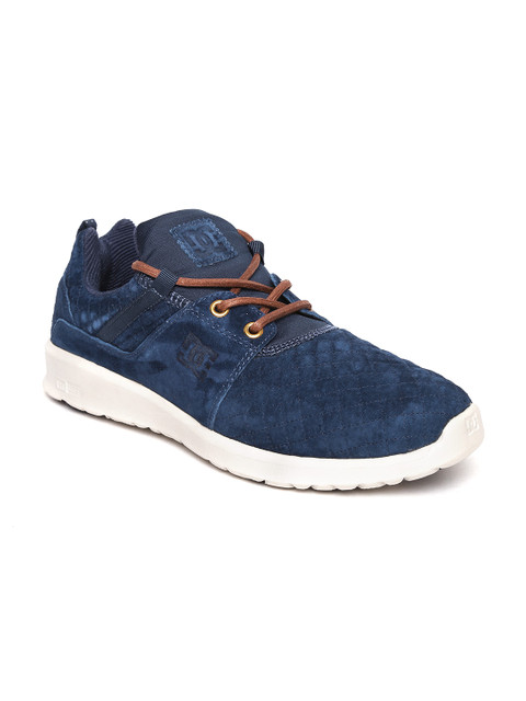 

DC Men Navy Solid Suede Sneakers, Navy blue