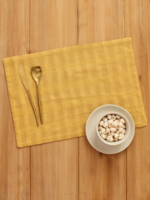 

House This Yellow Checked Pure Cotton Table Placemat