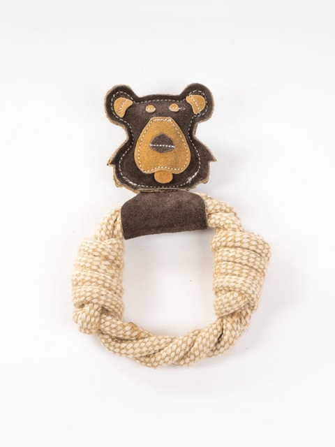 

thepawpstarco Dogs Tan Brown Bear Rope Toy