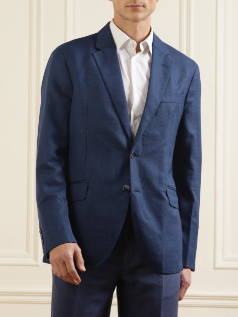 

HACKETT LONDON Men Blue Basketweave Pattern Blazers