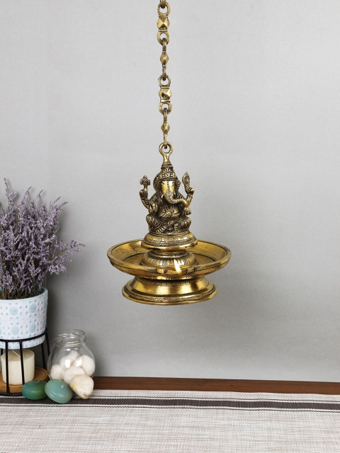 

Imli Street Gold-Toned Brass Lord Ganesh Chain Hanging Lamp