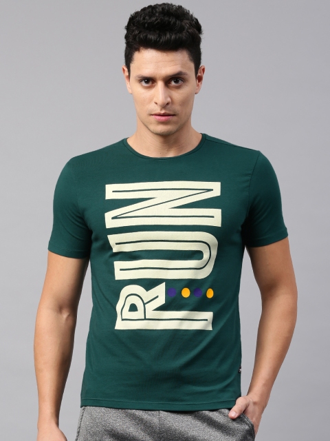 

HRX Active by Hrithik Roshan Men Teal Green Printed T-shirt