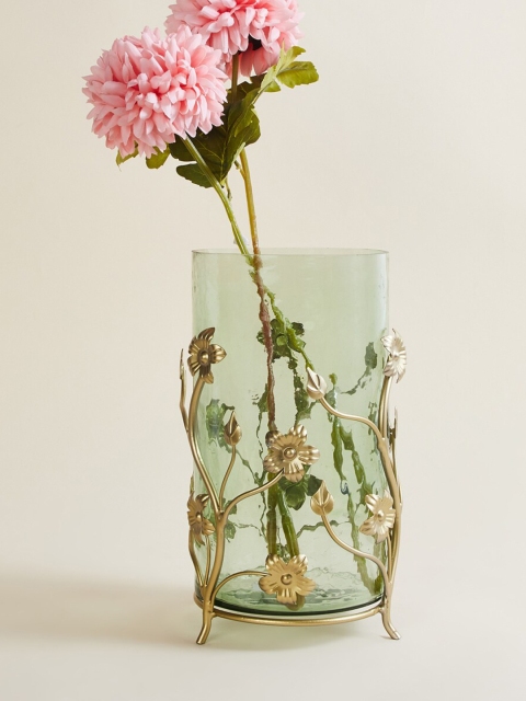 

Home Centre Transparent Textured Glass Vase With Stand