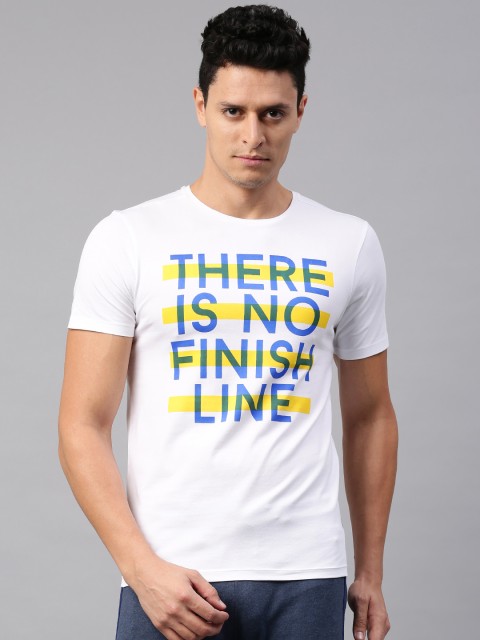 

HRX Active by Hrithik Roshan Men White Printed T-shirt