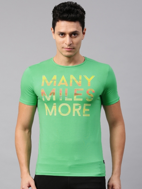 

HRX by Hrithik Roshan Men Green Printed Round Neck T-shirt