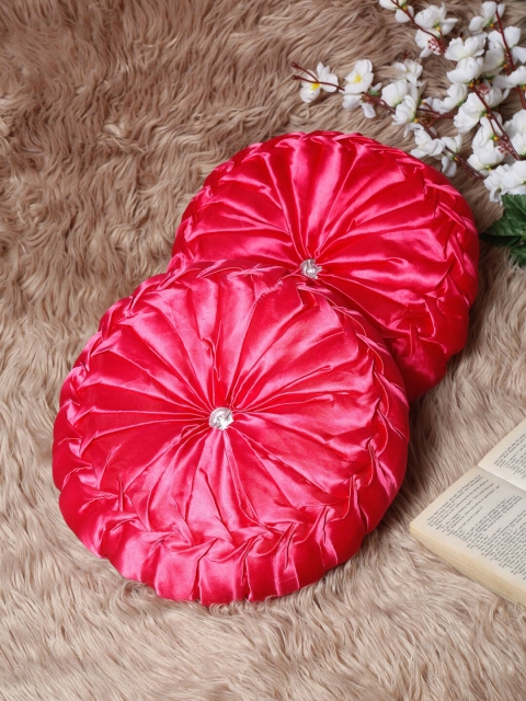 

HOSTA HOMES Set Of 2 Pink Round Filled Cushions