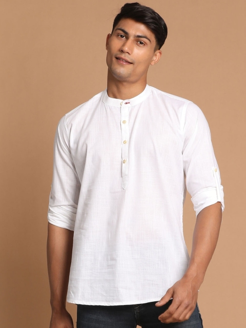 

VASTRAMAY Men White Cotton Kurta