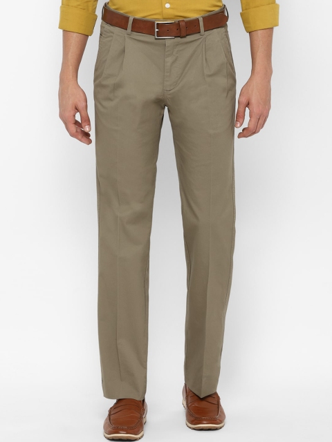 

Allen Solly Men Beige Pleated Trousers