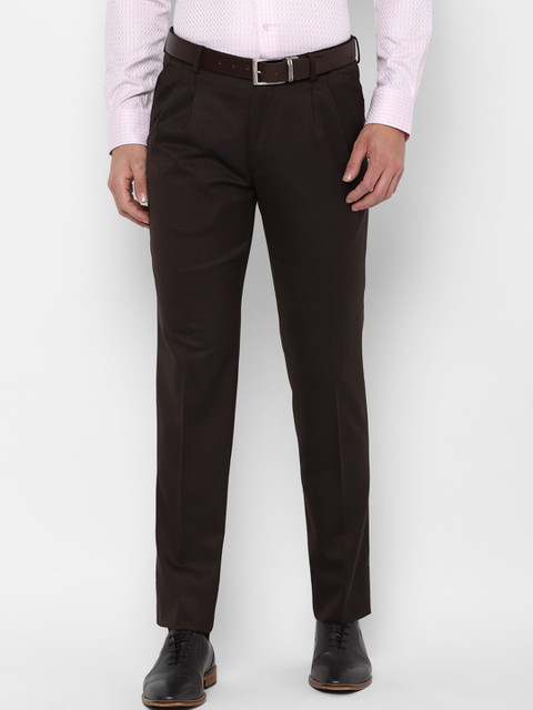 

Louis Philippe Men Brown Pleated Trousers