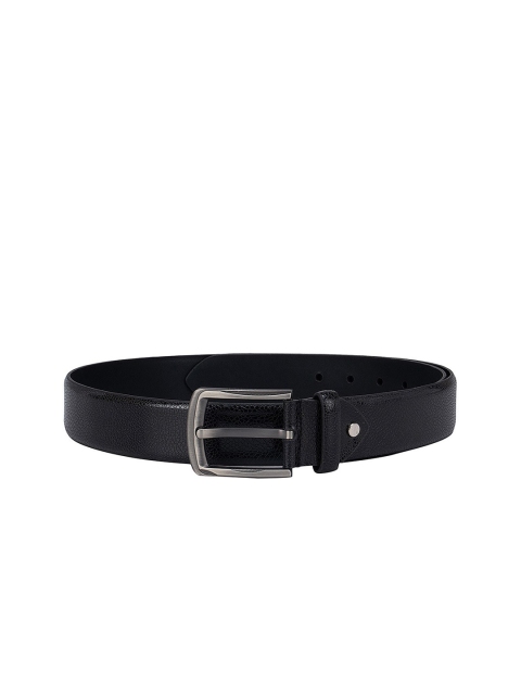 

Da Milano Men Black Textured Leather Belt