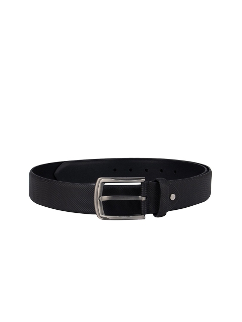 

Da Milano Men Black Textured Leather Belt