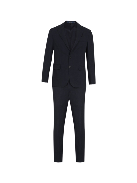 

Polo Ralph Lauren Men Navy Blue Self Design Pure Wool 2 Piece Suit