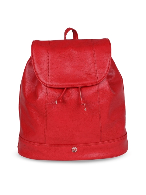 

OsaiZ Red PU Oversized Bucket Shoulder Bag with Fringed