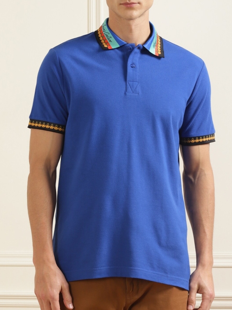 

Versace Jeans Couture Men Blue Polo Collar Pure Cotton T-shirt