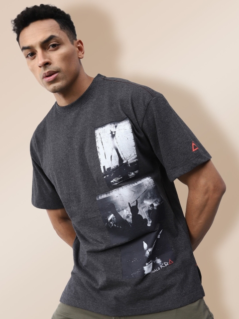 

KRA Men Black Abstract Printed Cotton T-shirt
