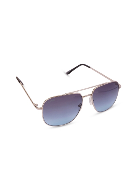 

Duke Unisex Blue Lens & Steel-Toned Rectangle UV Protected Lens Sunglasses