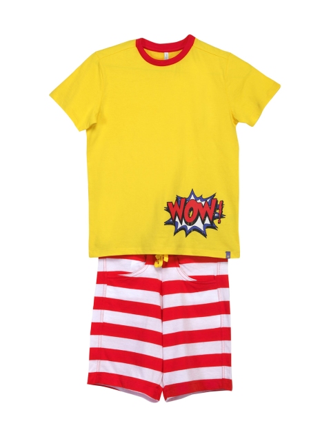 

United Colors of Benetton Boys Yellow & Red Lounge Set