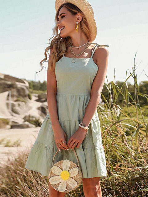 

La Aimee Women Green Solid Dress