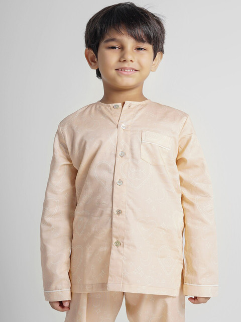 

THE PINK ELEPHANT Kids Peach-Coloured Night suit