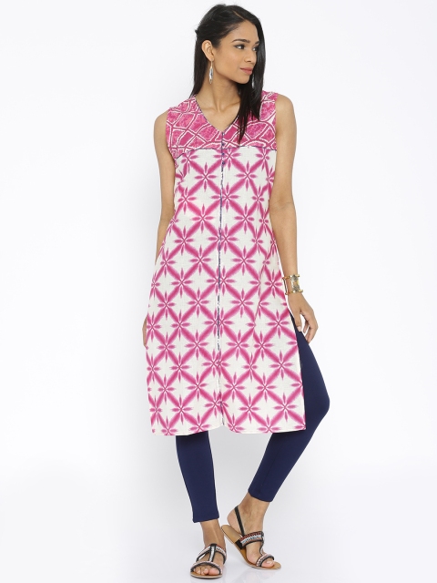 

Soch Women Pink Printed Kurta